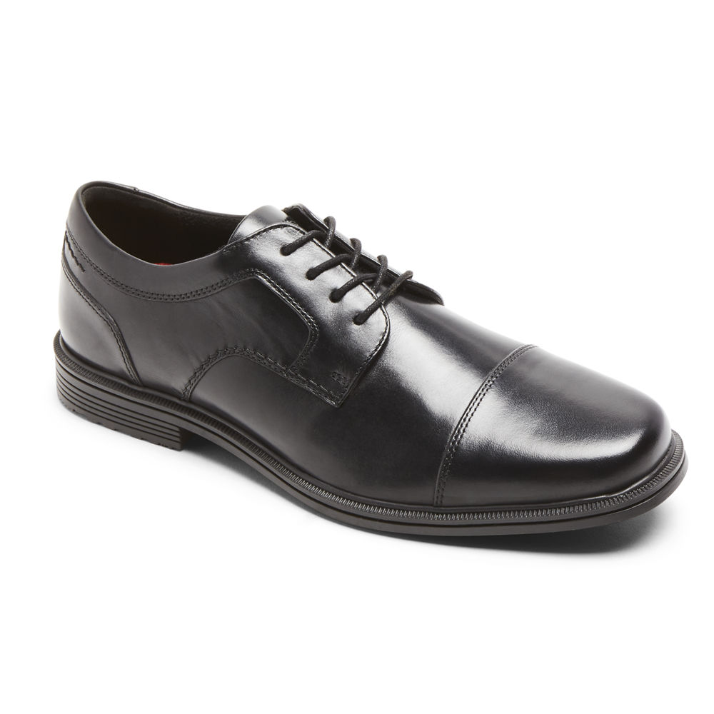 Rockport Singapore Mens Oxfords - Robinsyn Waterproof Cap Toe Black - BW8053619